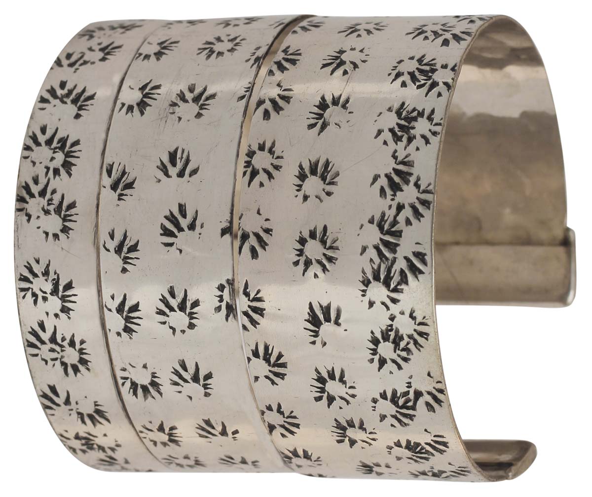 Bracelets in Bulk – Cuff Bracelet – Cast in Brass – Black Abstract Pattern – Silver Plated – Wholesale Bracelets from India